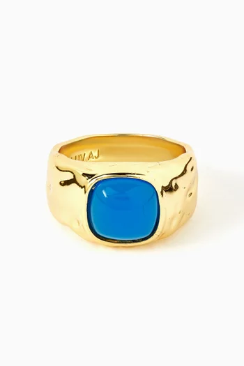 The Valencia Statement Ring in Gold-plated Brass