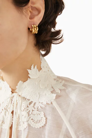 أقراط دائرية ويسب ميني نحاس مطلي ذهب عيار 16