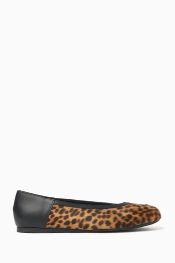 Aeropi Ballerina Flats in Pony Hair & Leather