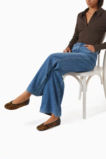 Aeropi Ballerina Flats in Pony Hair & Leather