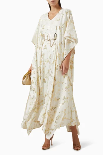 Belted Printed Maxi Dress