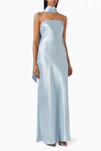 The Lilia Maxi Dress in Satin