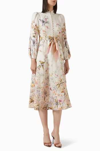 Rebellion Button Dress in Linen