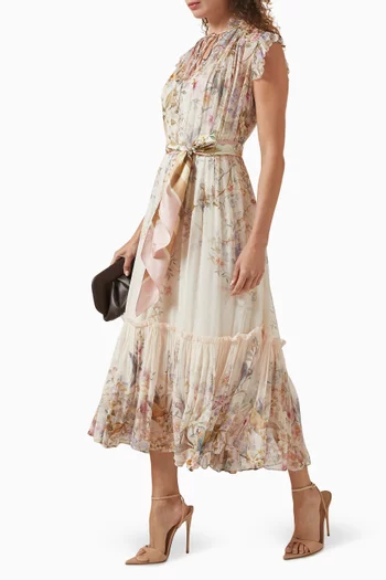 فستان ربيلين بقصة واسعة فيسكوز