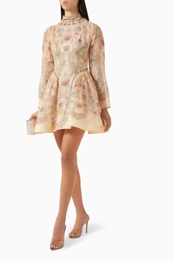 Rebellion Bead-embellished Dress in Linen Blend