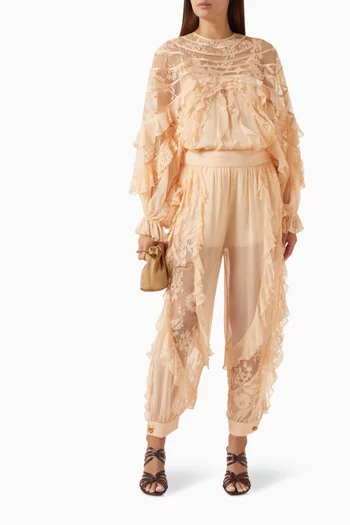 Rebellion Splice Billow Blouse in Silk