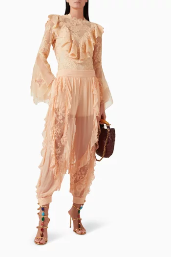 Rebellion Splice Harem Pants in Silk