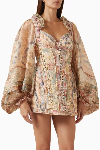 Rebellion Corded Mini Dress in Linen