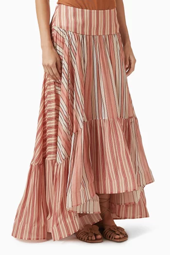 Rebellion Bohemian Midi Skirt in Viscose