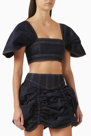 Off-shoulder Top in Denim