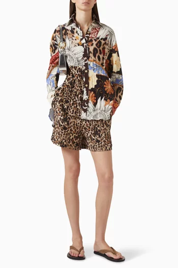 شورت واتس بنقشة مزيج قطن