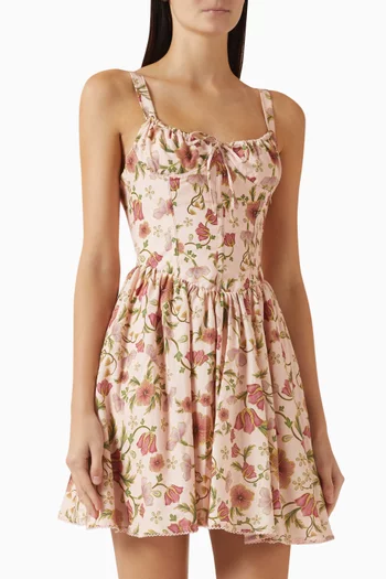 فستان سبرينج قصير مزيج فيسكوز