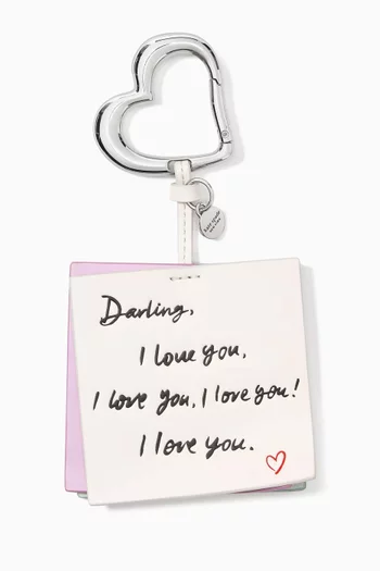 Love Notes Bag Charm in Leather