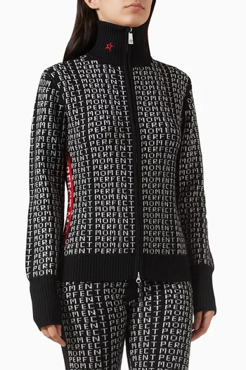 جاكيت منسوج بنقشة شعار الماركة صوف مارينو