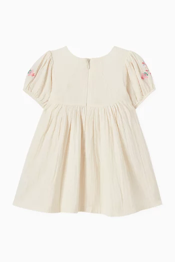 Embroidered Dress in Organic Cotton Muslin