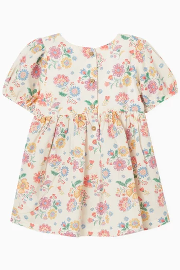 Floral Dress in Linen-blend