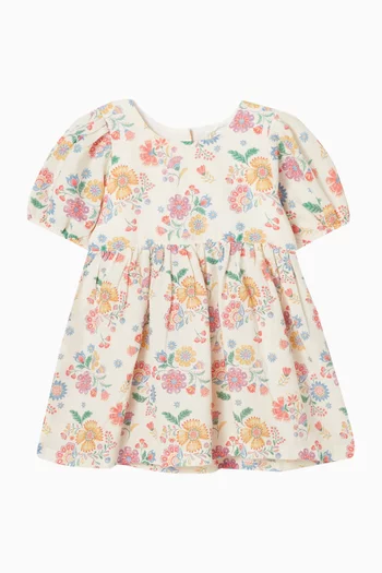 Floral Dress in Linen-blend