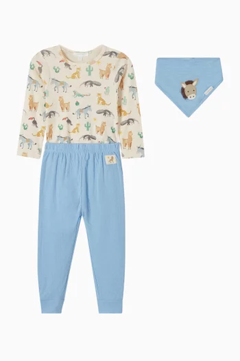 طقم هدايا قطن عضوي، 3 قطع