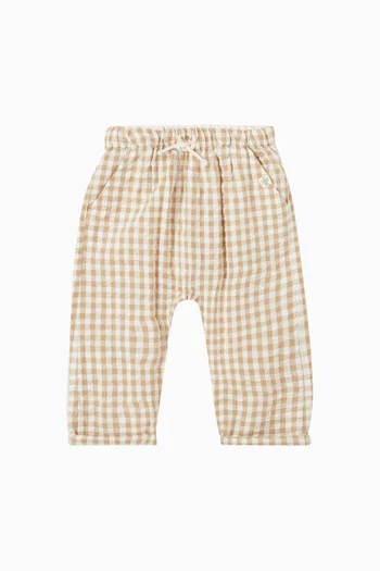 Gingham Slouchy Pants in Seersucker