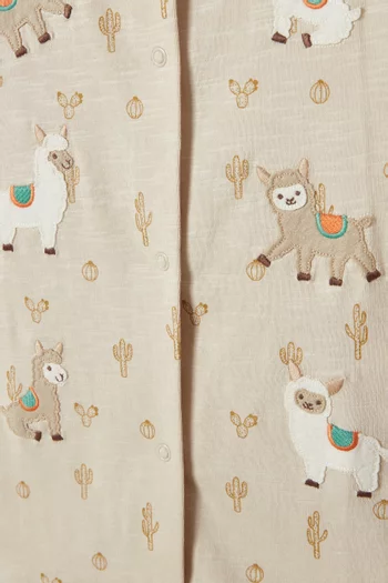 لباس قطعة واحدة بنقشة لاما قطن عضوي