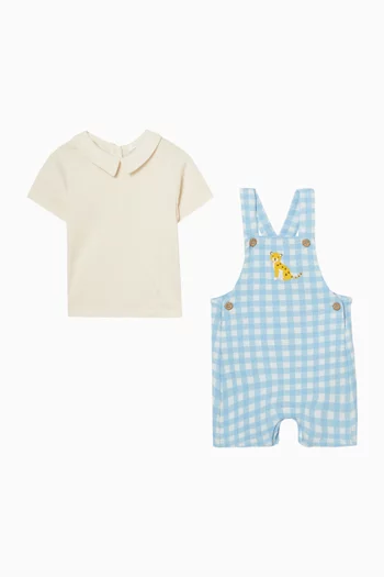 Gingham Overall Set in Organic Cotton