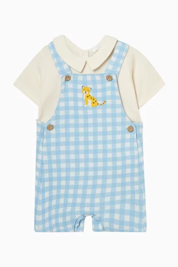 Gingham Overall Set in Organic Cotton
