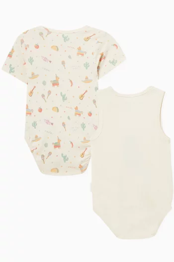 طقم لباس قطعة واحدة بطبعة، قطعتان