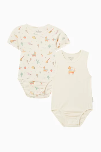 طقم لباس قطعة واحدة بطبعة، قطعتان