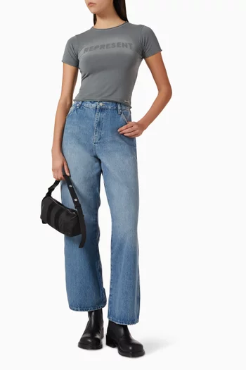 Grunge Shrunken T-shirt in Cotton Blend