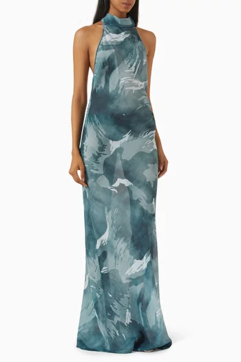 Moton Halter-neckline Maxi Dress