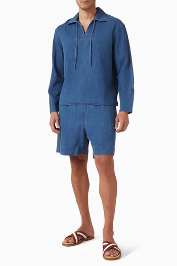 قميص برباط في الأمام دينم