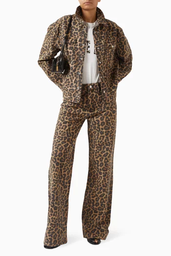 Hugh Leopard-print Jeans in Denim