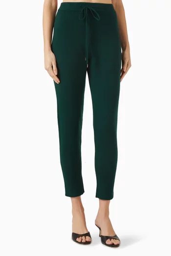 Tapered Drawstring Pants in Wool-cashmere