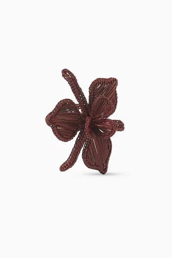 حلقة مناديل بتصميم زهرة أوركيد