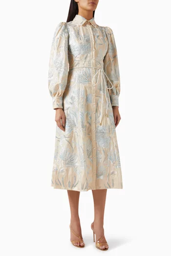 فستان نيا بنمط قميص مزين بتطريزات