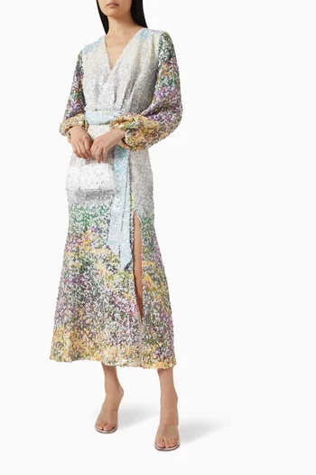 فستان سهرة اردين مطرز بالترتر