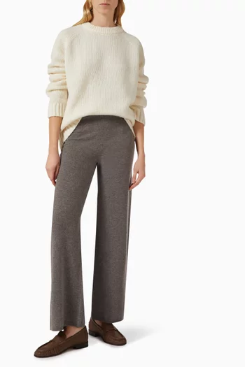 Wide-leg Pants in Wool-cashmere