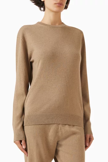 سترة سيمبليستي بفتحة رقبة مستديرة صوف وكشمير