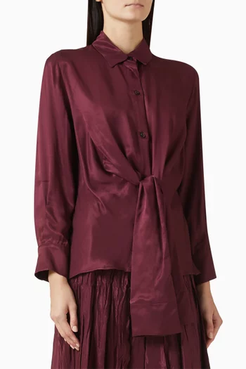 قميص برباط في الأمام فيسكوز