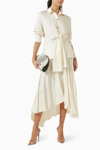 قميص برباط في الأمام فيسكوز