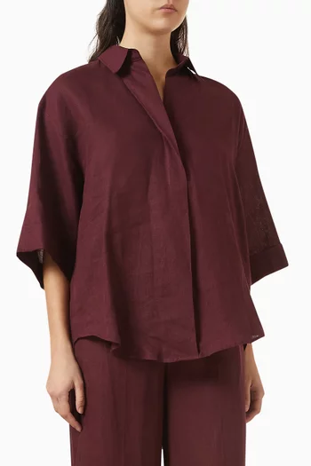 قميص بأزرار كتان