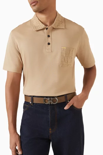 حزام بوجهين قابل للتعديل بحلية جانشيني جلد