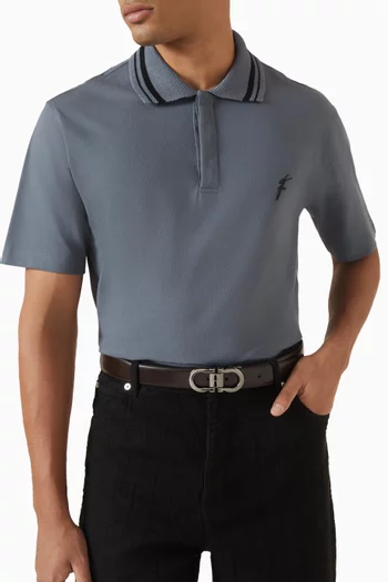 حزام بوجهين مزين بشعار جانشيني جلد