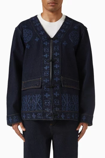 001 Embroidered Jacket in Denim