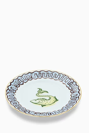 Flat Dessert Plate in Porcelain, 22cm