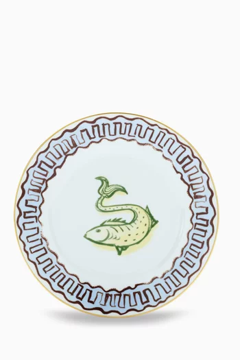 Flat Dessert Plate in Porcelain, 22cm