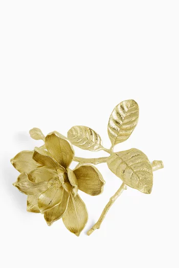 Magnolia Decorative Object in Gold-tone Brass