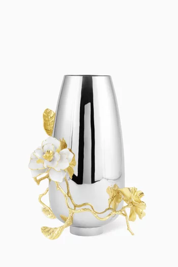 Large Gardenia Vase in Stainless Steel