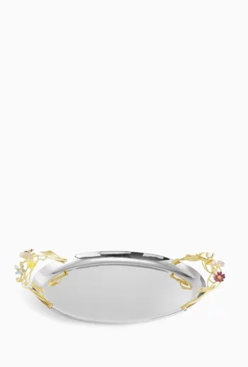 Wildflowers Medium Oval Tray in Metal