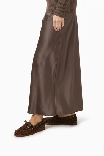 Boat Shoes in Leopard-printed Suede